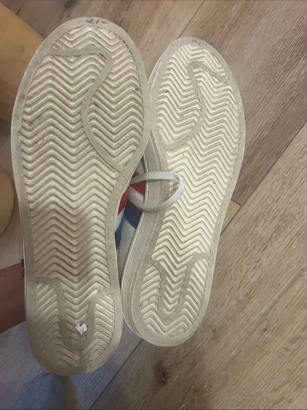 adidas Americana blue red White Sneakers with Red and Blue Side Stripes